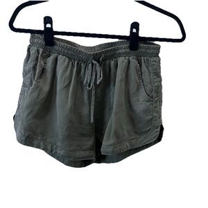 Wishlist High Waisted Shorts with Drawstring Womens Size S Army Olive Green